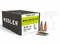 .308 / 7,62 mm 125 gr / 8,1 g Nosler Ballistic Tip Geschosse 50 Stück