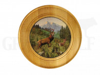 Ehrenscheibe Hirsch Holz massiv 30 cm