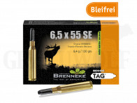 6,5x55 130 gr / 8,4 g Brenneke TAG Bleifrei Patronen 20 Stück