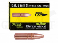 .323 / 8 mm 220 gr / 14,2 g Brenneke TOG Geschosse 25 Stück