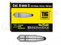 .323 / 8 mm 198 gr / 12,8 g Brenneke TIG Geschosse 25 Stück