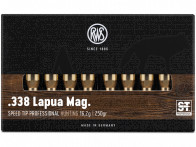 .338 Lapua Magnum 250 gr / 16,2 g RWS Speed Tip Pro Patronen 20 Stück