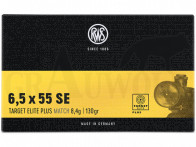 6,5 x 55 SE 130 gr / 8,4 g RWS Target Elite Plus Match Patronen 20 Stück