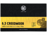 6,5 Creedmoor 130 gr / 8,4 g RWS Target Elite Plus Match Patronen 20 Stück