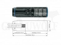 ERA®Silencer SOB 3D Schalldämpfer Edelstahlgeflecht für .308 / 7,62 mm mit Gewinde 5/8"x24