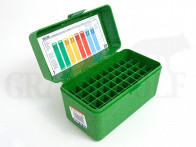 MTM Klappdeckelbox RM-50 grün für 50 Patronen: .22-250, .243 Win, .308 Win