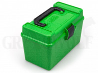 MTM Klappdeckelbox H50-RS grün für 50 Patronen Deluxe mit Griff: .17 bis .222 Rem Mag