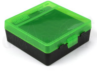 MTM Klappdeckelbox P-100-3 grün-schwarz für 100 Patronen: .357 Magnum
