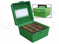 MTM Klappdeckelbox R-100 grün für 100 Patronen: 22-250 -.458 Win Mag