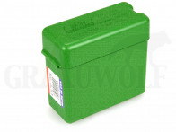 MTM Klappdeckelbox RL-20 grün mit Gürtelclip für 20 Patronen: .25-06, .257 - .300 Weath. Mag, .264 - .338 Win Mag, .30-06, .375 H&H Mag.