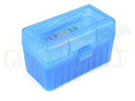 MTM Klappdeckelbox RL-50 blau für 50 Patronen: 6,5x64-458 Mag