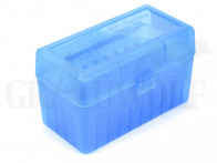 MTM Klappdeckelbox RLLD-50 blau für 50 Patronen: Ultra Mag, Weatherby, 8x68
