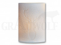 Porzellan Lampe mit Hirschmotiv Höhe 26 cm