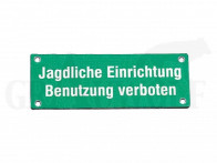 Schild Leichtmetall Jagdliche Einrichtung