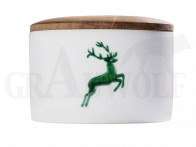 Gmundner Keramik Vorratsdose Hirsch grün mit Holzdeckel 