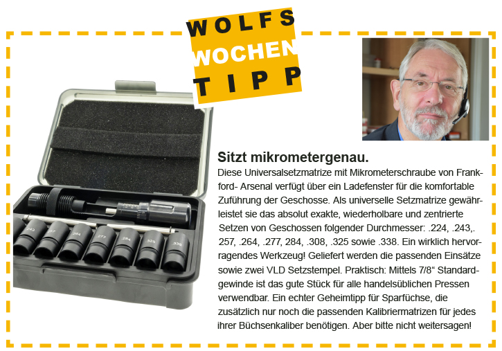 Grauwolf Wochentipp - Frankford Arsenal Setzmatrize